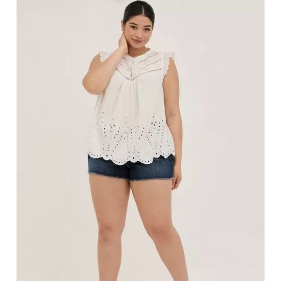 torrid Pants - Womens Torrid High Rise Shortie Vintage Stretch Dark Wash Denim Jean Shorts - 28